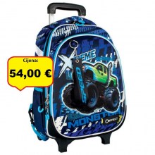 Ruksak školski s kotačićima XT Monster Race